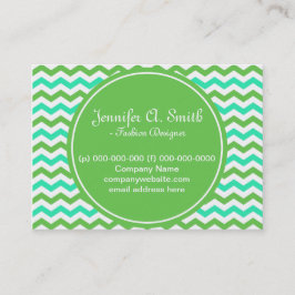trendig, coola grönt och akvblått chevron zigzag visitkort
