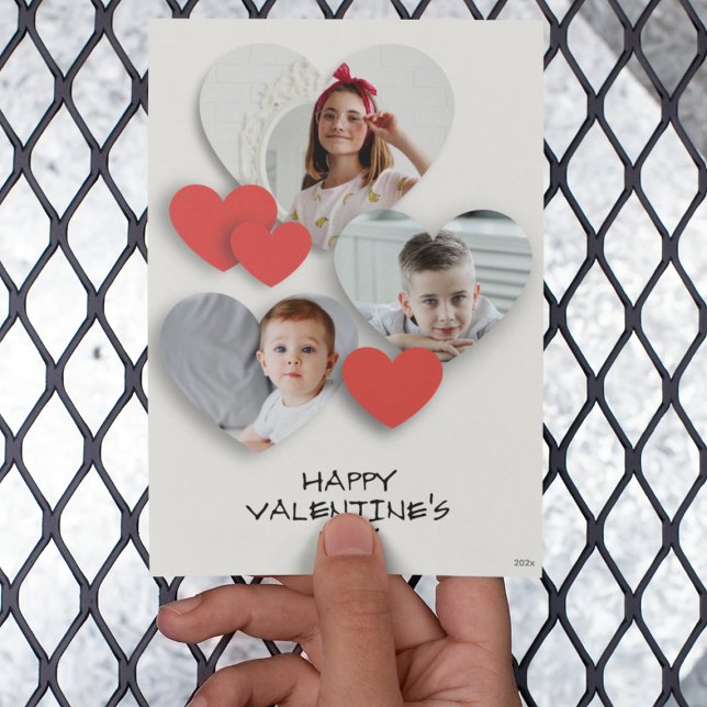 Trendig Coola Heart Photo Colleting Greeting Card Hälsningskort (Skapare uppladdad)