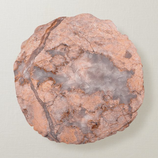 Trendig Coola Marble Stone Struktur Rund Kudde (Baksidan)