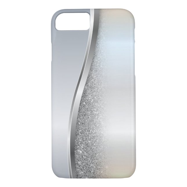 TRENDIG COOLA SILVER GLITTER - PERSONLIG Case-Mate iPhone SKAL (Baksida)
