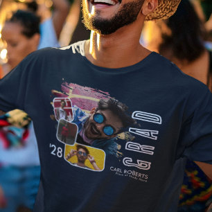 Trendig Coola Smeta ut 4 Photo Collage Grad T Shirt