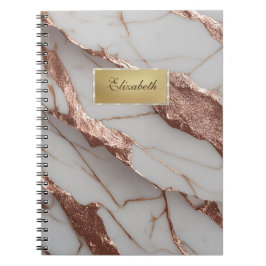 Trendig Copper Glitter Marble Anteckningsbok