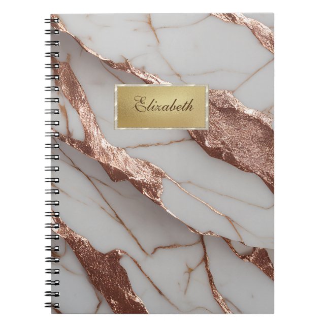 Trendig Copper Glitter Marble Anteckningsbok (Framsidan)
