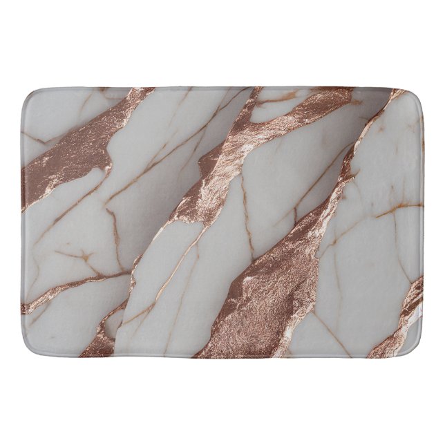 Trendig Copper Glitter Marble Badrumsmatta (Framsidan)