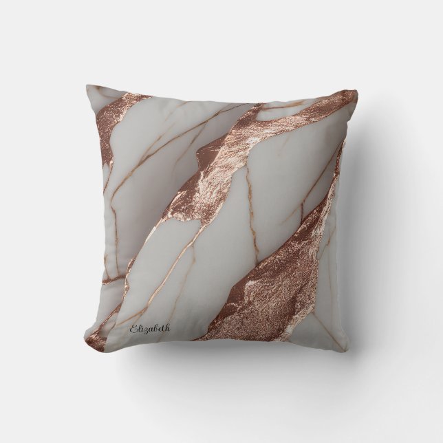 Trendig Copper Glitter Marble Kudde (Framsida)