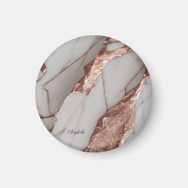Trendig Copper Glitter Marble Magnet (Framsidan)