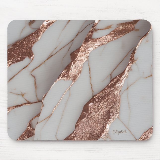 Trendig Copper Glitter Marble Musmatta (Framsidan)