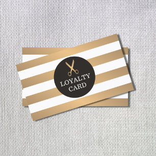 Trendig Copper Stripe Grått Hair Salon Loyalty Car Lojalitetskort