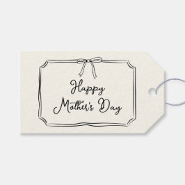 Trendig Coquette Bow Lycklig Mors dag Champagne Presentetikett
