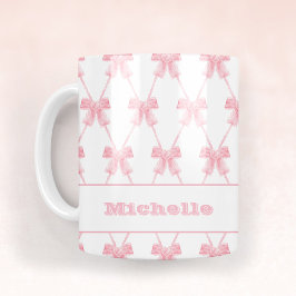 Trendig Coquette Bridesmaid Rosa Bow Kaffemugg
