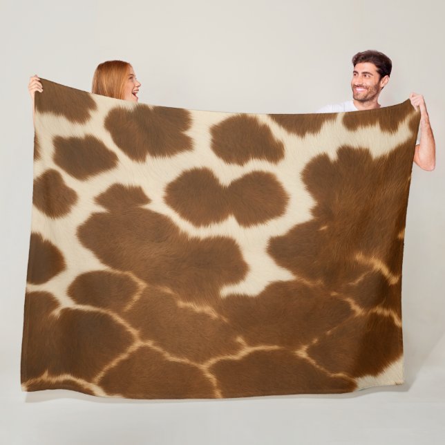 Trendig Cow Faux Leather Elegant Collection Fleecefilt (På plats)