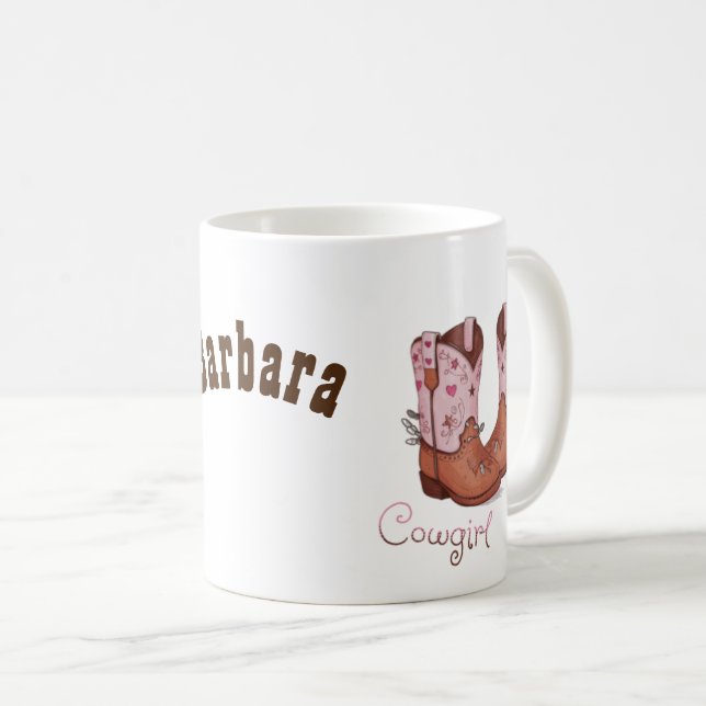 Trendig Cowgirl Boots | Cute Westernare Stil Kaffemugg (Framsida höger)