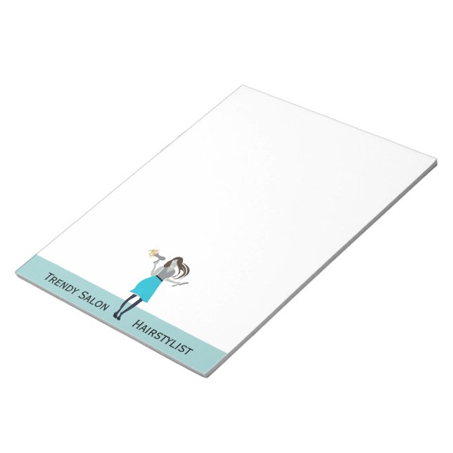 Trendig Curls Beauty Mode Woman Stylist Anteckningsblock (Vinklad)