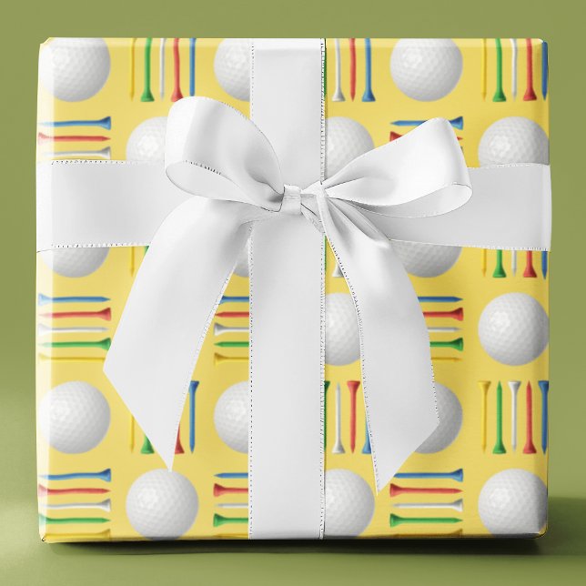 Trendig CustGult Golf Boll och Tee Gift Presentpapper (Skapare uppladdad)