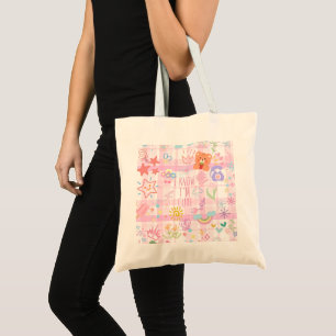 Trendig Cute Girly Doodle Tote Bag Tygkasse