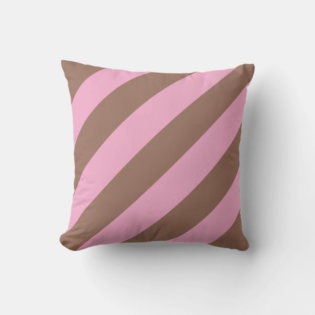 Trendig Cute Mocha Brown Rosa Rand Kudde (Framsida)