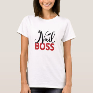 Trendig Cute Nagel Chef Nail Salon Blommigt T-Shir T Shirt