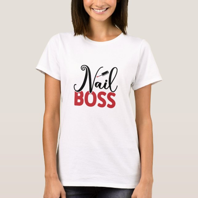 Trendig Cute Nagel Chef Nail Salon Blommigt T-Shir T Shirt (Framsida)