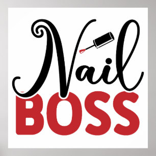 Trendig Cute Nagel Chef Nail Salon Poster
