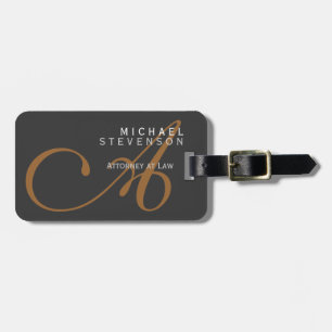 Trendig Cute Plain Monogram Attorney Bagagebricka