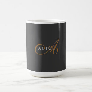 Trendig Cute Plain Monogram Initial Namn Kaffemugg