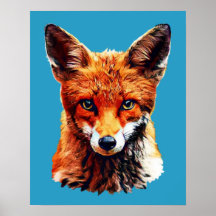 Trendig Cute Red Fox Head Poster