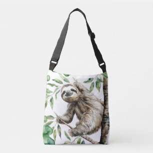 Trendig Cute Sloth i A Träd Axelväska