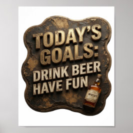 Trendig DAGENS MÅL DRIKA ÖL HA KUL v2 Poster