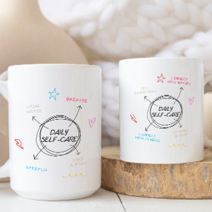 Trendig Daily Self-Care Habits Motivational Kaffemugg