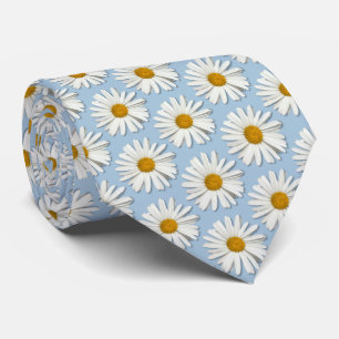 Trendig Daisy blommiga Blommar - Mode - blått Slips