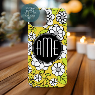 Trendig Daisy Blommigt Illustration - grått och g