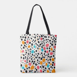 Trendig Dalmatian Print Tote Bag | Färgfull polka Tygkasse
