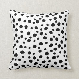 Trendig Dalmatien Dots Black and White Spots Kudde