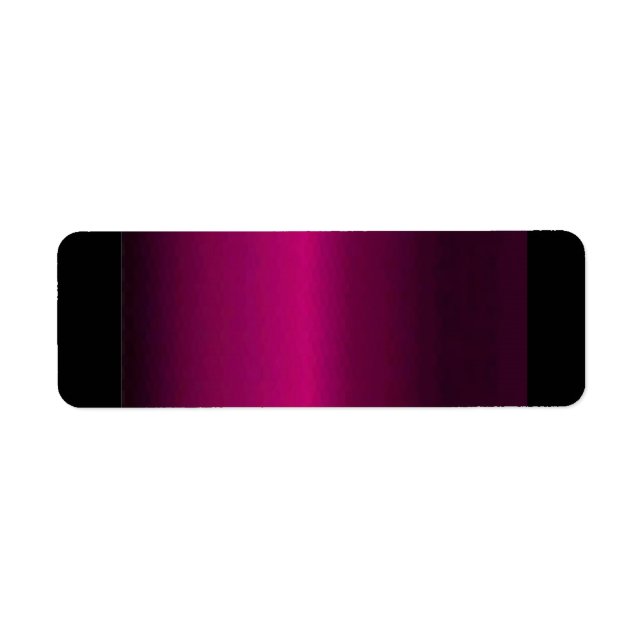 Trendig Deep Fushsia Gradiant Solid & Black Lable Returadress Etikett (Framsidan)