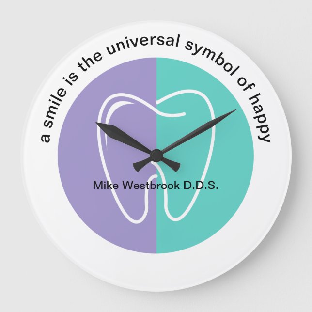 Trendig Dentist Office Väntar på rumslås Stor Klocka (Framsida)