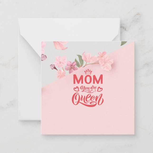 Trendig design typografi Mamma du är drottningen Anteckningskort (Baksida)