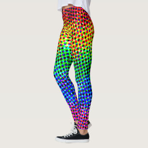 Trendig Disco Regnbågsfärg Gradient Pixels Party Leggings