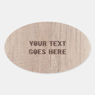 Trendig Distress Text Brown Wood Board (Brött tr Ovalt Klistermärke