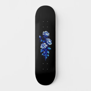 Trendig Distressed Grunge Blå Ros Skateboard