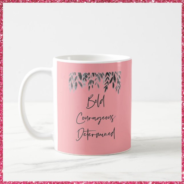 Trendig djärv beslutsam Rosa Kaffemugg (Skapare uppladdad)
