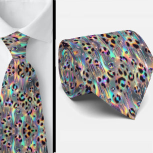 Trendig & Djärv Opal Leopardtryckt slips