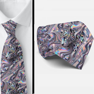 Trendig & Djärv Opal Leopardtryckt slips