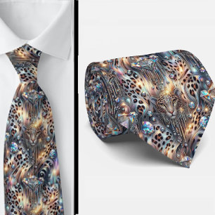 Trendig & Djärv Opal Leopardtryckt slips