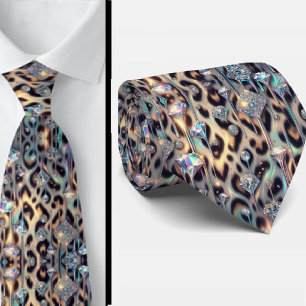 Trendig & Djärv Opal Leopardtryckt slips