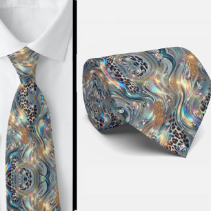 Trendig & Djärv Opal Leopardtryckt slips