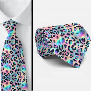 Trendig & Djärv Opal Leopardtryckt slips