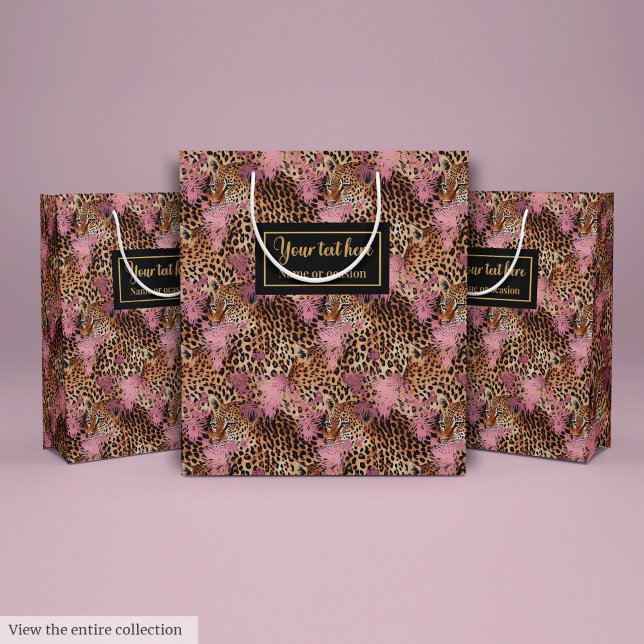 Trendig djurhud leopard akvarell presentpåse (Trendy animal skin leopard watercolor gift bag)
