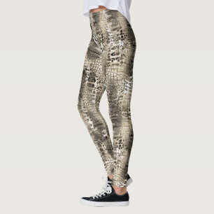 Trendig - djurtryck, Snakeskin Mönster Leggings
