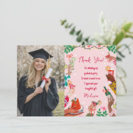 Trendig Doodle Skål för Examen Foto Tackkort Inbjudningar