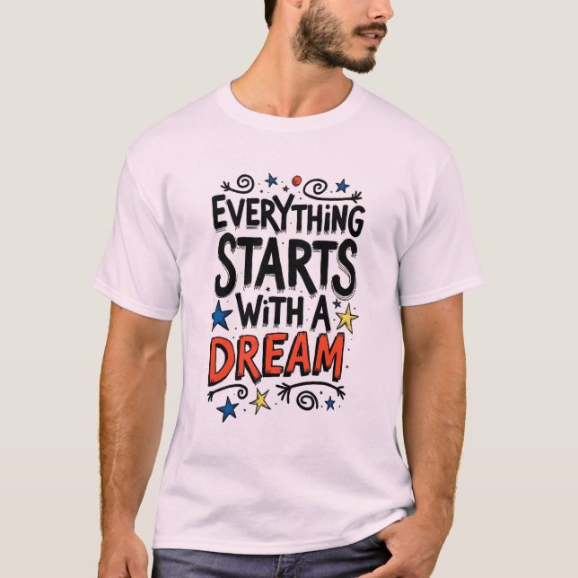Trendig Dreamer T-Shirt Typografi (Framsida)